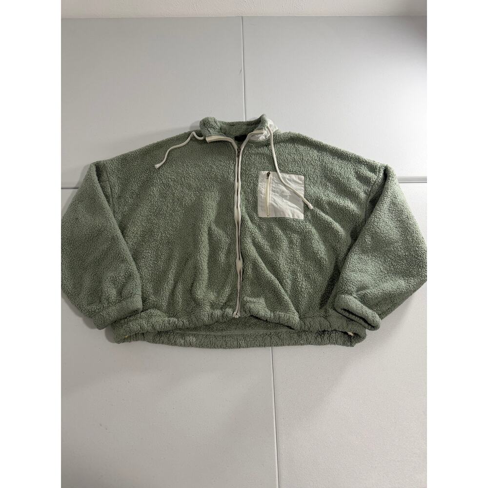 PAC Sun Women’s Green Fleece Sweater Size Medium